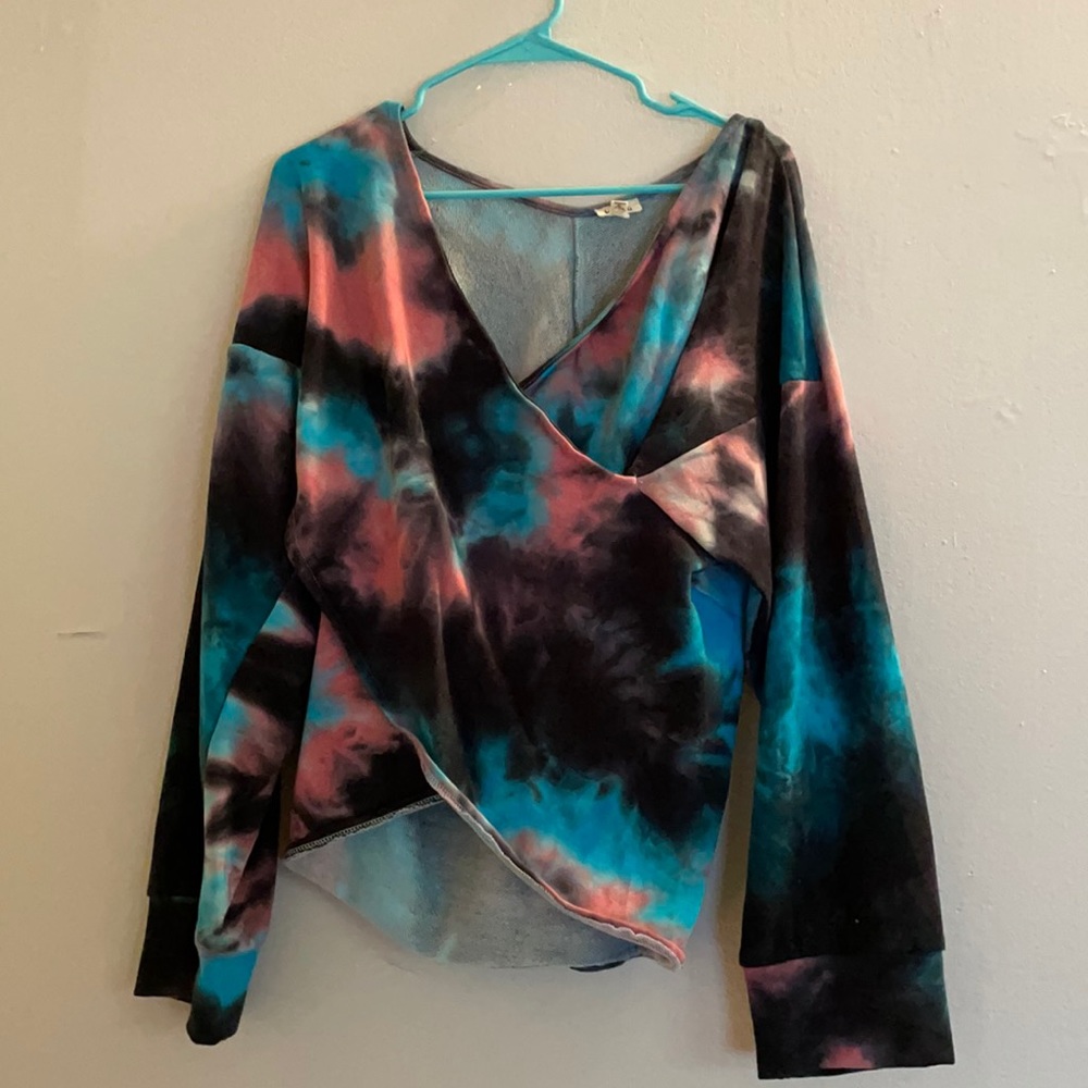 Pink and Blue Tie Dye Sweater